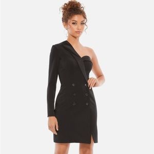 BCBG Max Azaria Women's Black Bcbg Asymmetrical One Shoulder Dress - Size 10